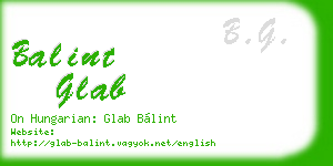 balint glab business card